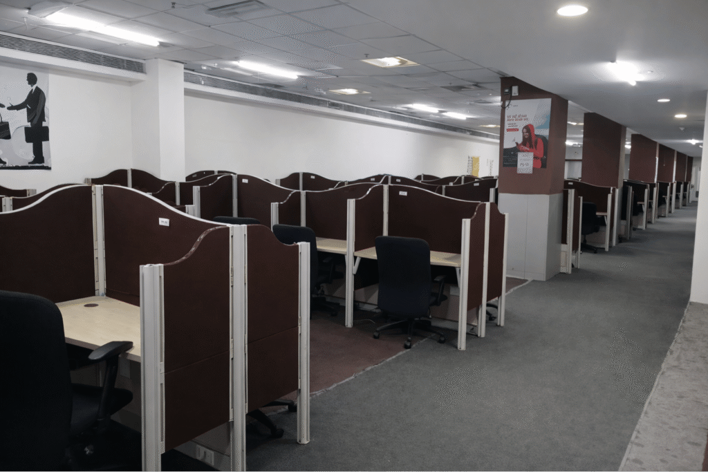Large cubicle work floor at Elite Co-Working Indore
